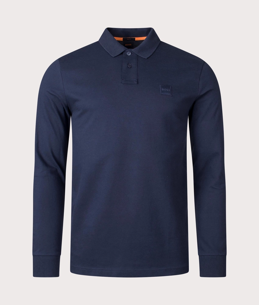 Hugo Boss Mens Slim Fit Passerby Long Sleeve Polo Shirt